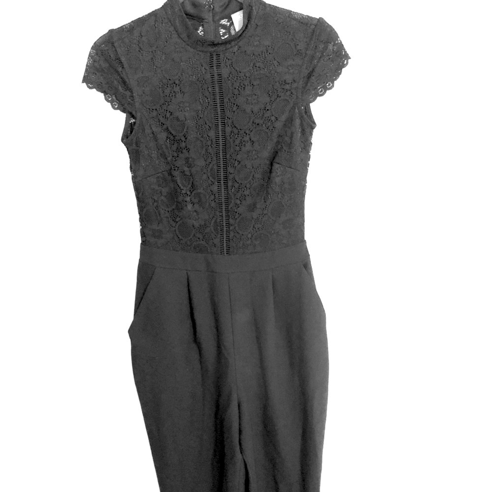 ASOS black lace jumpsuit EUC, Size 4